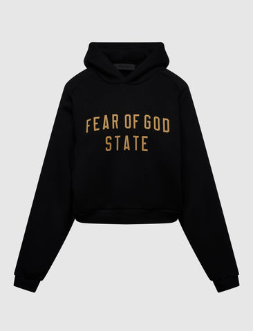 WOMEN'S FLEECE CROPPED HOOD