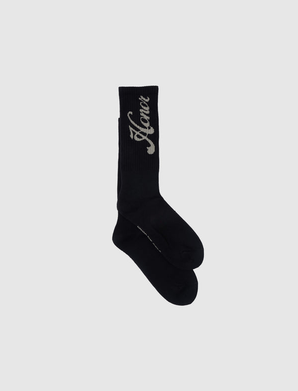 SCRIPT RIBBED SOCK