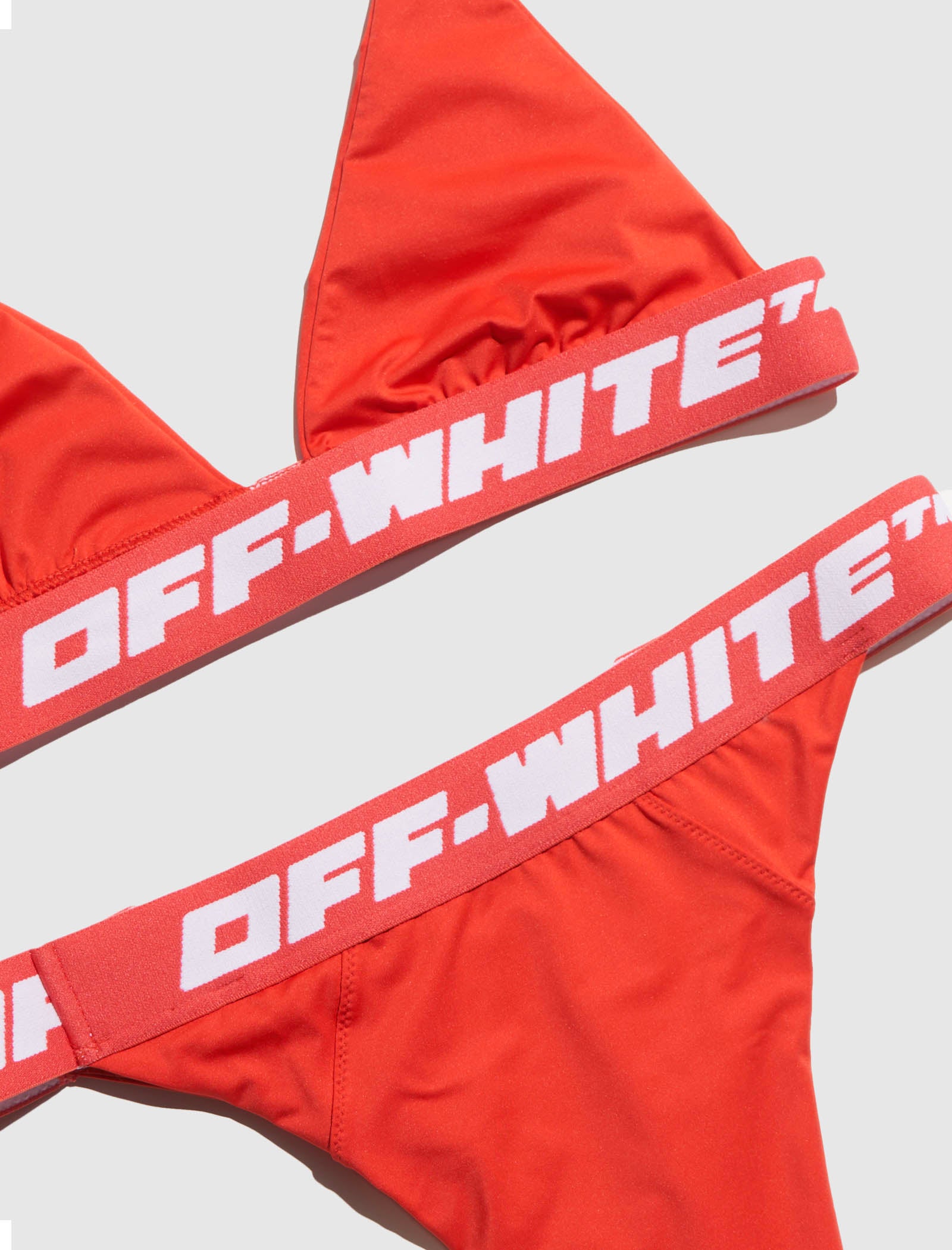 Off White Womens Logo Band Bikini